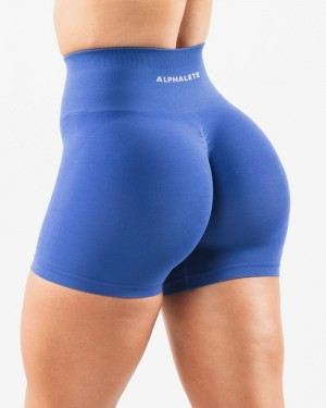 Alphalete Amplify 4.5" Korte Broek Dames Blauw | 71EBAFQTO