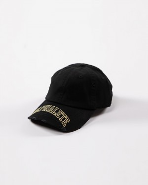 Alphalete Collegiate Vintage Caps Heren Zwart Geel | 18ITVHGZX