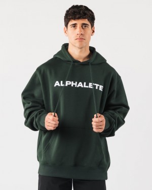 Alphalete Core Hoodie Heren Groen | 91JOUYHXF