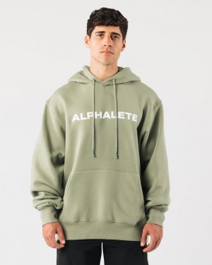 Alphalete Core Hoodie Heren Olijfgroen | 12CLEIZNW