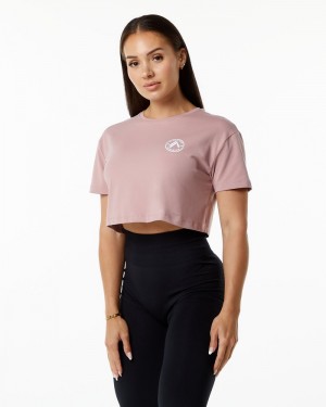 Alphalete Dynasty Crop Overhemd Dames Paars | 84XEJWDTO