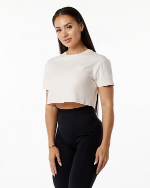 Alphalete Dynasty Crop Overhemd Dames Roze | 32GRVEDSB