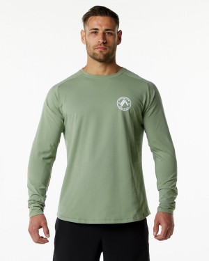 Alphalete Dynasty LS Overhemd Heren Olijfgroen | 69PKOZYLJ