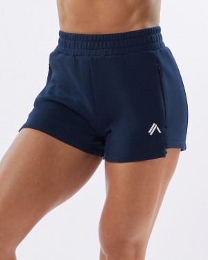 Alphalete ELMTS Atletische 3.5" Korte Broek Dames Donkerblauw | 10SQNCHER