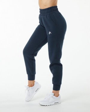 Alphalete ELMTS Cuffed Joggingbroeken Dames Donkerblauw | 78RIBVXCH