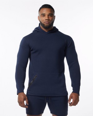 Alphalete ELMTS Fitted Hoodie Heren Donkerblauw | 32HNJFGLY