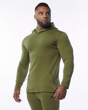 Alphalete ELMTS Fitted Hoodie Heren Olijfgroen | 61FARIGYT