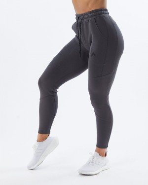 Alphalete ELMTS Zip Joggingbroeken Dames Grijs | 17ASZPKUX