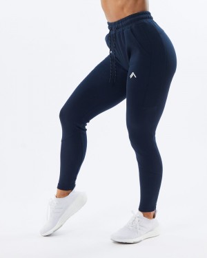 Alphalete ELMTS Zip Joggingbroeken Dames Donkerblauw | 17FKLIXYO