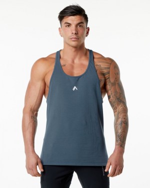 Alphalete Emblem Stringer Tanktop Heren Blauw | 07XPNCKVO