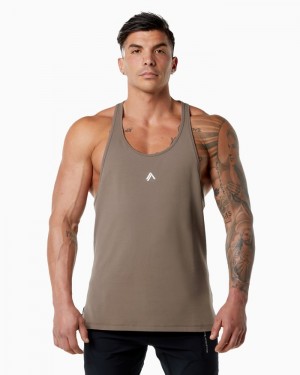 Alphalete Emblem Stringer Tanktop Heren Beige | 56KMEXBJI