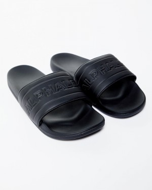 Alphalete Essential Core Badeslippers Heren Zwart | 56TWOZUAM