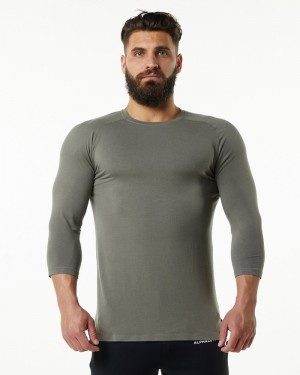 Alphalete Evo 3/4 Sleeve Overhemd Heren Grijs | 56GLXPYTB