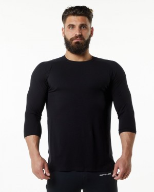 Alphalete Evo 3/4 Sleeve Overhemd Heren Zwart | 09MUXAVGO