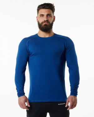 Alphalete Evo Epaulette Overhemd Heren Blauw | 03QKDXFPI