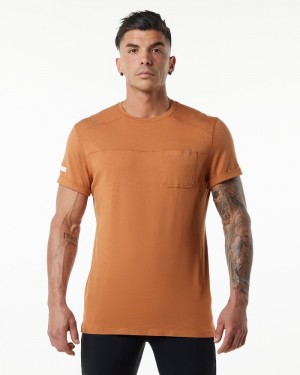 Alphalete Evo Pocket Overhemd Heren Bruin | 24XGDHVKJ