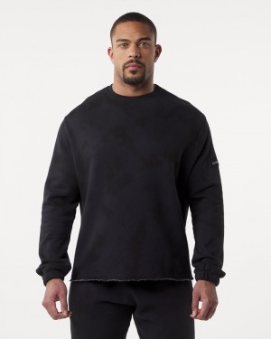 Alphalete HCTS Drop Shoulder Sweatshirt Heren Zwart | 43PQKZRTM