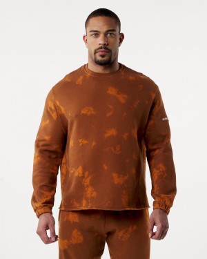 Alphalete HCTS Drop Shoulder Sweatshirt Heren Oranje | 40VLFEKHP