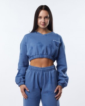 Alphalete HCTS Sweatshirt Dames Blauw | 47LMRFHAU