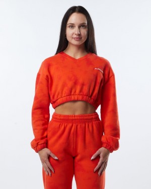 Alphalete HCTS Sweatshirt Dames Rood | 72LWXNACJ