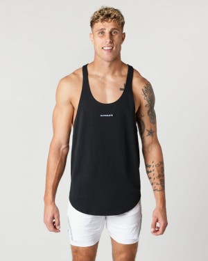 Alphalete Heavy Katoenen Core Stringer Tanktop Heren Zwart | 30DYUWJXC