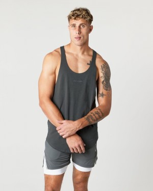 Alphalete Heavy Katoenen Core Stringer Tanktop Heren Grijs | 71ZYJNTMG