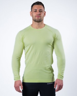 Alphalete Hero Long Sleeve Overhemd Heren Groen | 65DIBYJWO