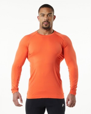 Alphalete Hero Long Sleeve Overhemd Heren Oranje | 61XRWVEAB