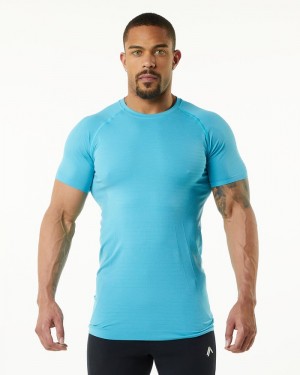 Alphalete Hero Overhemd Heren Blauw | 36CVUWQOJ