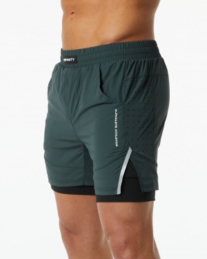 Alphalete Infinity Speed 5.5" Korte Broek Heren Groen | 81YPKWLAQ