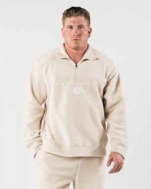 Alphalete King Quarter Zip Sweatshirt Heren Lichtgeel | 63YIREFLT