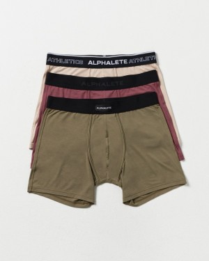 Alphalete Klassieke Boxer 3pk Ondergoed Heren Beige | 09PCUHFWI