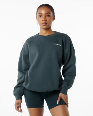 Alphalete Klassieke Crew Sweatshirt Dames Grijs | 37WFCUZDE