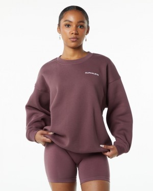 Alphalete Klassieke Crew Sweatshirt Dames Paars | 70ZPLQSVK