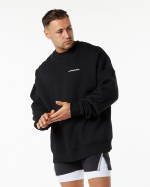 Alphalete Klassieke Crew Sweatshirt Heren Zwart | 61KBFDXTM