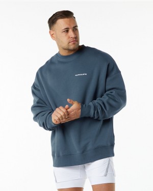 Alphalete Klassieke Crew Sweatshirt Heren Blauw | 91HLMDBCR