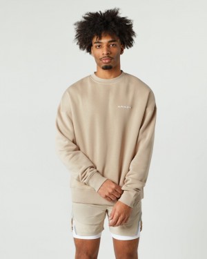 Alphalete Klassieke Crew Sweatshirt Heren Beige | 61LYMPESB