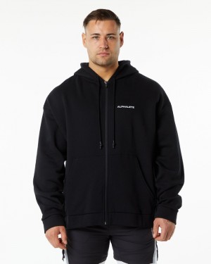 Alphalete Klassieke Full-Zip Jassen Heren Zwart | 79BTDXAFW