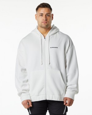 Alphalete Klassieke Full-Zip Jassen Heren Wit | 75GAQFVLK