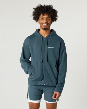 Alphalete Klassieke Full-Zip Jassen Heren Blauw | 92JCATFYU