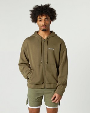 Alphalete Klassieke Full-Zip Jassen Heren Groen | 60GPIRJQT