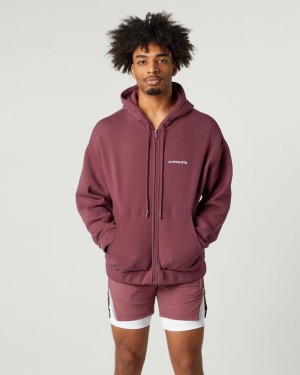 Alphalete Klassieke Full-Zip Jassen Heren Bordeaux | 82AGCSBIO