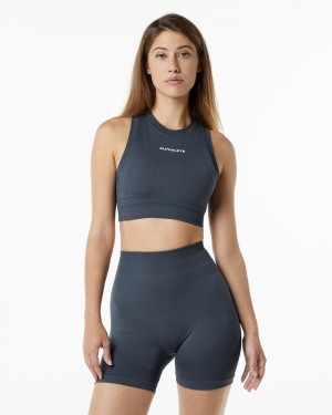 Alphalete Ozone Crop BH Dames Donkergrijs | 42JDBNIMQ