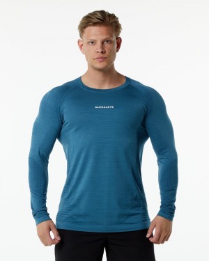 Alphalete Ozone LS Overhemd Heren Blauw | 90OREYHZN