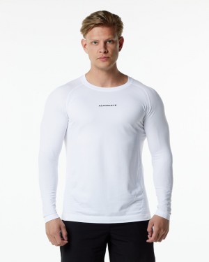 Alphalete Ozone LS Overhemd Heren Wit | 94GLIWQPJ