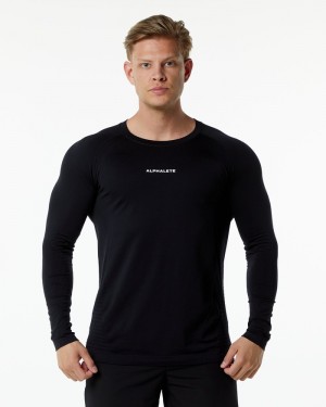 Alphalete Ozone LS Overhemd Heren Zwart | 53XYVAZEW