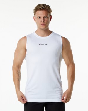 Alphalete Ozone Tanktop Heren Wit | 65URQVBJY