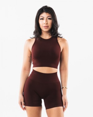 Alphalete Stratus Crop Tanktop Dames Bordeaux | 04MNRYSJE