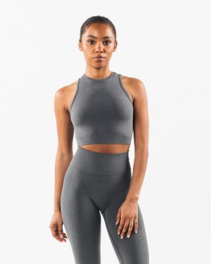 Alphalete Stratus Crop Tanktop Dames Grijs | 79ZYAVTFQ