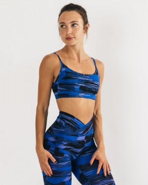 Alphalete Surface Limitless BH Dames Blauw Camo | 38BWITZJC